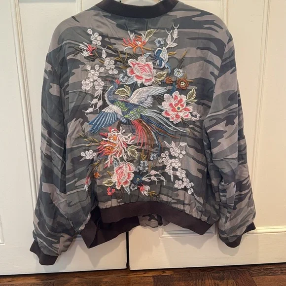 Johnny Was Embroidered Bomber Jacket - Picture 6 of 8